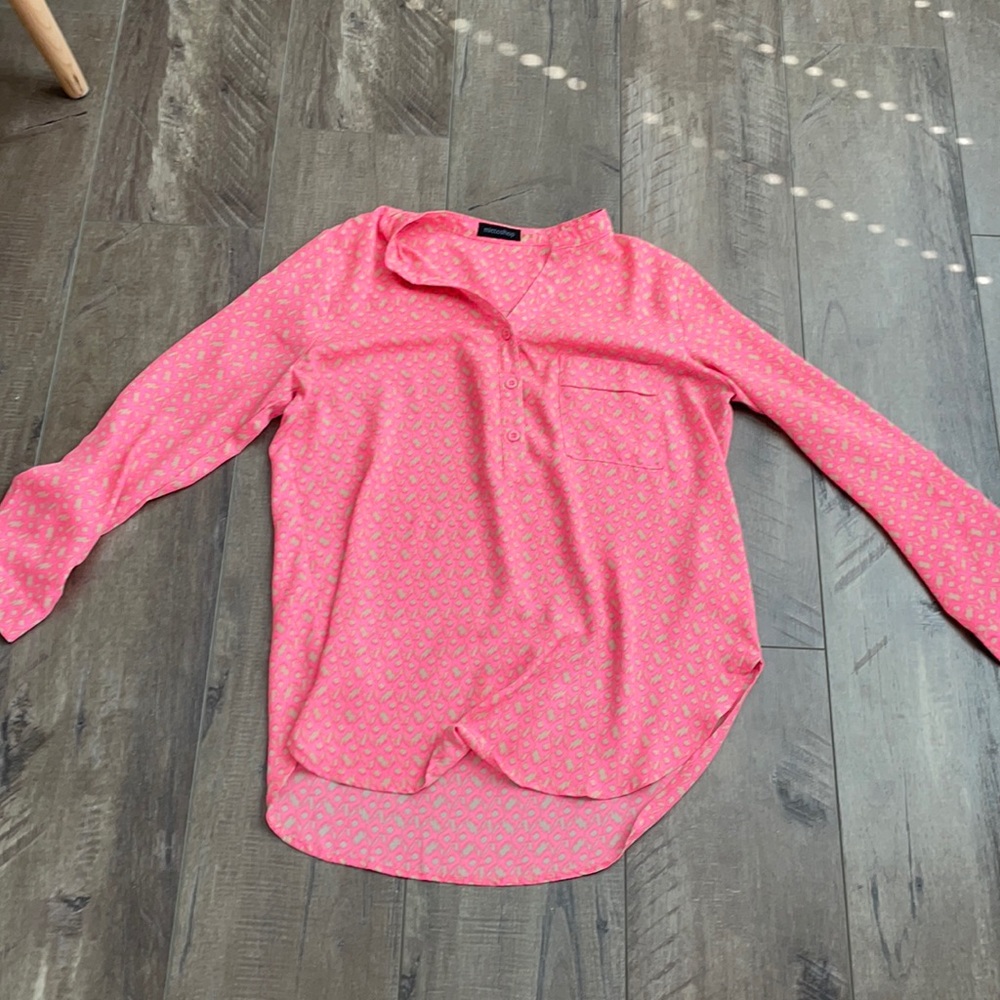 Bright pink printed blouse